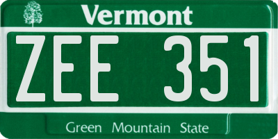 VT license plate ZEE351