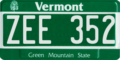 VT license plate ZEE352