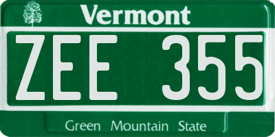 VT license plate ZEE355