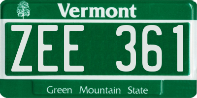 VT license plate ZEE361