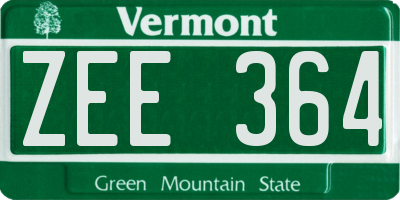 VT license plate ZEE364