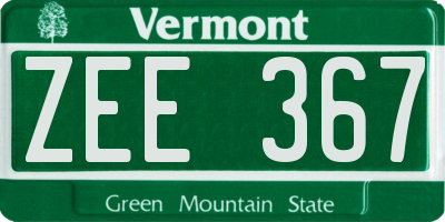 VT license plate ZEE367