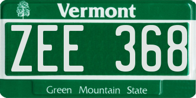 VT license plate ZEE368