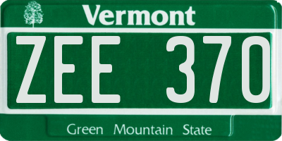 VT license plate ZEE370