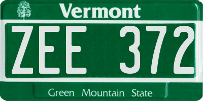 VT license plate ZEE372