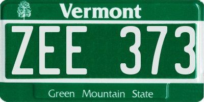 VT license plate ZEE373