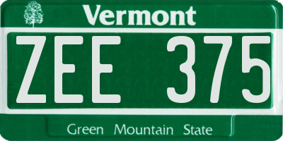 VT license plate ZEE375