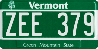 VT license plate ZEE379