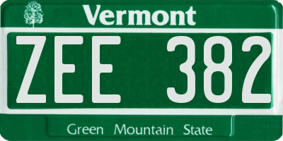 VT license plate ZEE382