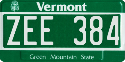 VT license plate ZEE384