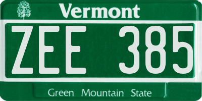 VT license plate ZEE385