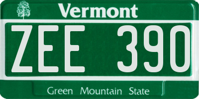 VT license plate ZEE390