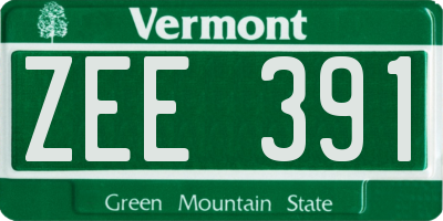 VT license plate ZEE391