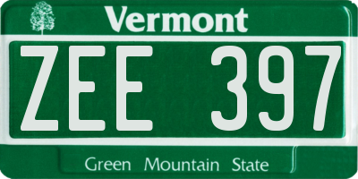 VT license plate ZEE397