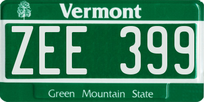 VT license plate ZEE399