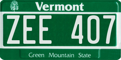 VT license plate ZEE407