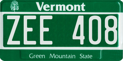 VT license plate ZEE408