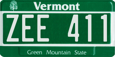 VT license plate ZEE411
