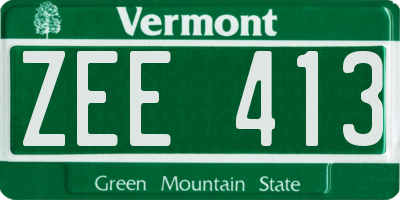VT license plate ZEE413