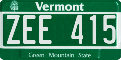 VT license plate ZEE415