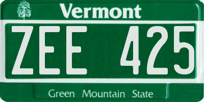 VT license plate ZEE425