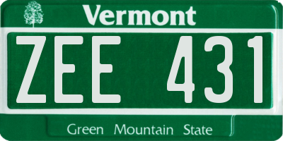 VT license plate ZEE431