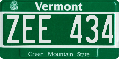 VT license plate ZEE434