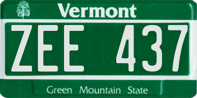 VT license plate ZEE437