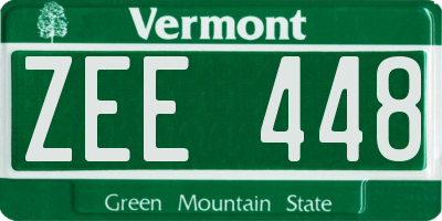 VT license plate ZEE448