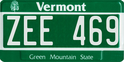 VT license plate ZEE469