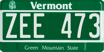 VT license plate ZEE473