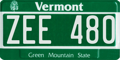 VT license plate ZEE480