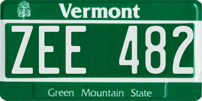 VT license plate ZEE482