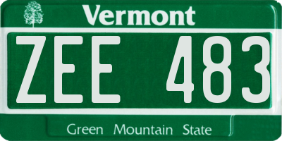 VT license plate ZEE483