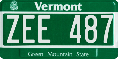 VT license plate ZEE487
