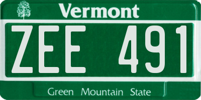 VT license plate ZEE491