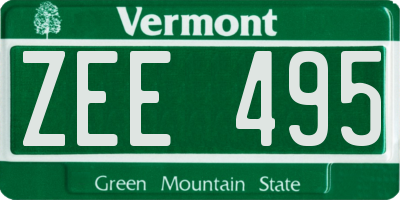VT license plate ZEE495