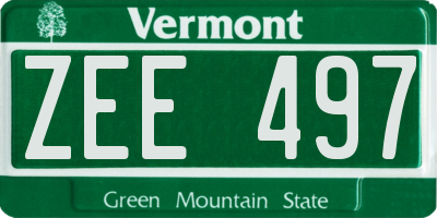 VT license plate ZEE497