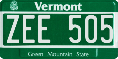 VT license plate ZEE505
