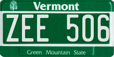 VT license plate ZEE506