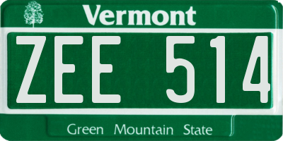 VT license plate ZEE514