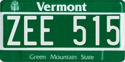 VT license plate ZEE515