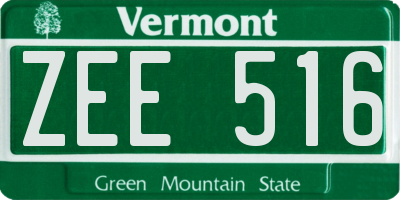 VT license plate ZEE516