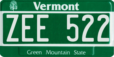 VT license plate ZEE522