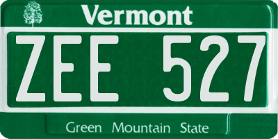 VT license plate ZEE527