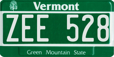 VT license plate ZEE528