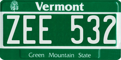 VT license plate ZEE532