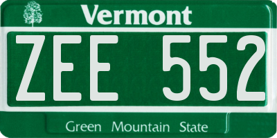 VT license plate ZEE552