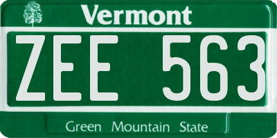VT license plate ZEE563