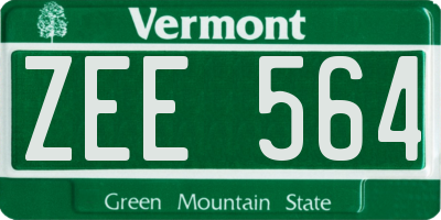 VT license plate ZEE564